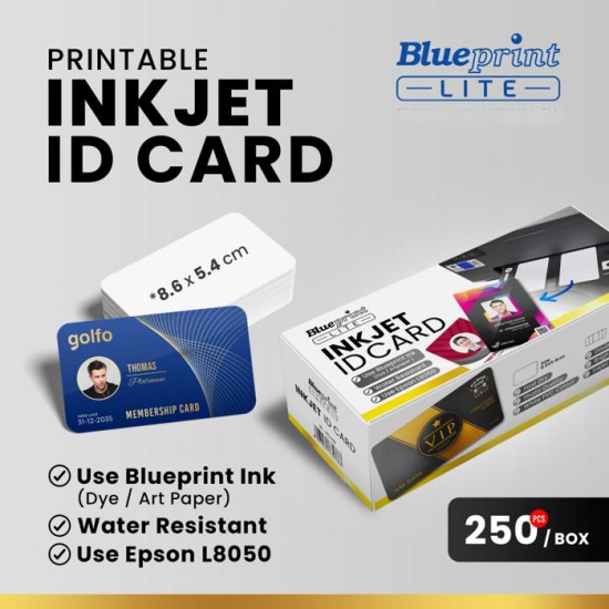 Blueprint Printable Inkjet ID Card 8.6x5.4 cm 760 Mikron Kartu Polos isi 50 Pcs Blueprint Printable Inkjet ID Card 8.6x5.4 cm 760 Mikron Kartu Polos isi 50 Pcs
