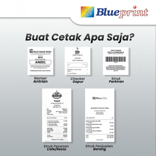Blueprint T80P Printer Kasir Thermal Desktop 80mm USB LAN Serial RJ11 Blueprint T80P Printer Kasir Thermal Desktop 80mm USB LAN Serial RJ11