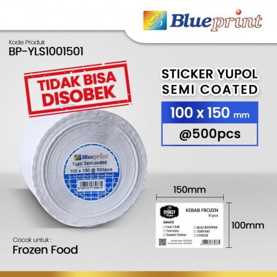 Blueprint BP-YLS1001501 Sticker Yupol Semi Coated 100x150 mm 1 Line 500 Pcs Label Stiker Tidak Bisa Sobek Blueprint BP-YLS1001501 Sticker Yupol Semi Coated 100x150 mm 1 Line 500 Pcs Label Stiker Tidak Bisa Sobek