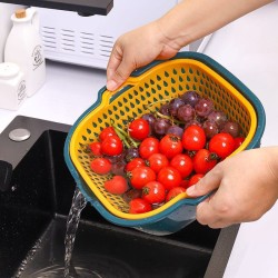 Baskom Double Layer Keranjang Wadah Cuci 2 Tingkat Baskom Double Layer Keranjang Wadah Cuci 2 Tingkat