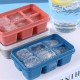 Cetakan Es 6 Kotak dengan Tutup Plastik PP Silikon Ice Cube Tray