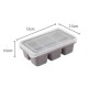 Cetakan Es 6 Kotak dengan Tutup Plastik PP Silikon Ice Cube Tray