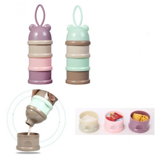 Wadah Susu atau buah Kontainer Susu Bubuk Bayi 4 susun Wadah Susu atau buah Kontainer Susu Bubuk Bayi 4 susun