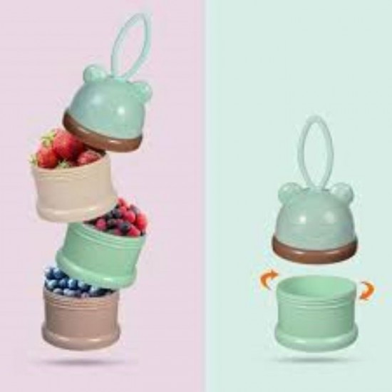 Wadah Susu atau buah Kontainer Susu Bubuk Bayi 4 susun Wadah Susu atau buah Kontainer Susu Bubuk Bayi 4 susun