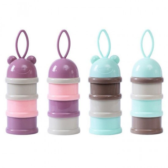 Wadah Susu atau buah Kontainer Susu Bubuk Bayi 4 susun Wadah Susu atau buah Kontainer Susu Bubuk Bayi 4 susun