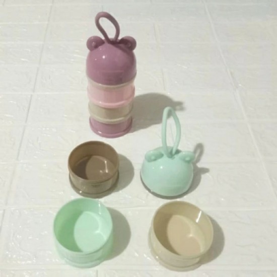 Wadah Susu atau buah Kontainer Susu Bubuk Bayi 4 susun Wadah Susu atau buah Kontainer Susu Bubuk Bayi 4 susun