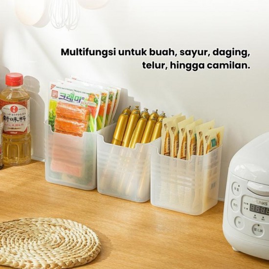 Kotak Penyimpanan Pintu Kulkas Bahan PP Wadah Makanan