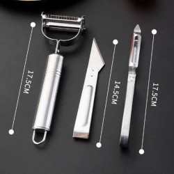 Pengupas isi 3 Pcs Peeler Set Stainless Parutan Pisau Buah Sayur Pengupas isi 3 Pcs Peeler Set Stainless Parutan Pisau Buah Sayur