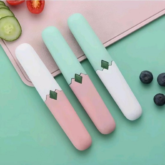 Pisau Peeler 2 in 1 Dengan Penutup Serutan Pengupas Buah Sayur Travel Portable