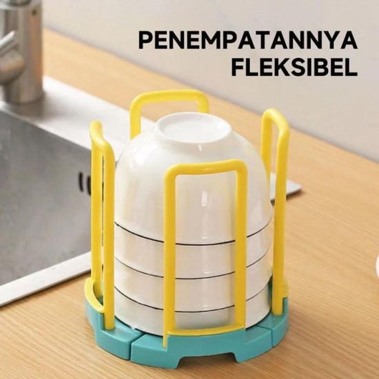 Rak Pengering Mangkok Susun Plastik Multifungsi Portable