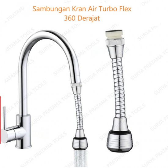 Sambungan Kran Air Turbo Flex 360 Derajat Perpanjangan Keran Cuci Piring Wastafel Sambungan Kran Air Turbo Flex 360 Derajat Perpanjangan Keran Cuci Piring Wastafel