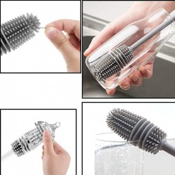 Sikat Pembersih Botol Gagang Panjang Warna Abu