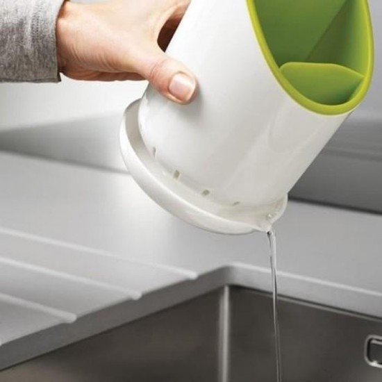 Tempat Sendok Garpu Bulat Ada Tirisan Air Wadah Alat Dapur