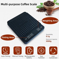 Timbangan Kopi Premium Digital 3 Kg Dual Power Silicon Pad Hitam Timbangan Kopi Premium Digital 3 Kg Dual Power Silicon Pad Hitam