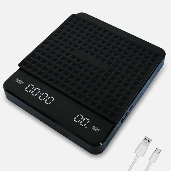 Timbangan Kopi Premium Digital 3 Kg Dual Power Silicon Pad Hitam Timbangan Kopi Premium Digital 3 Kg Dual Power Silicon Pad Hitam