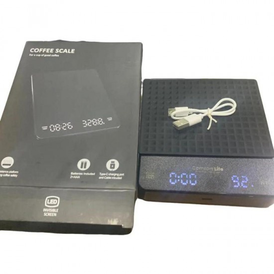 Timbangan Kopi Premium Digital 3 Kg Dual Power Silicon Pad Hitam Timbangan Kopi Premium Digital 3 Kg Dual Power Silicon Pad Hitam