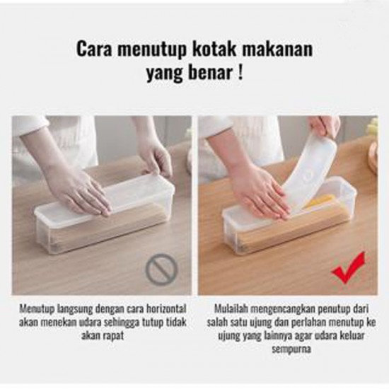 Toples Panjang Putih Makanan Food Container Box Kulkas