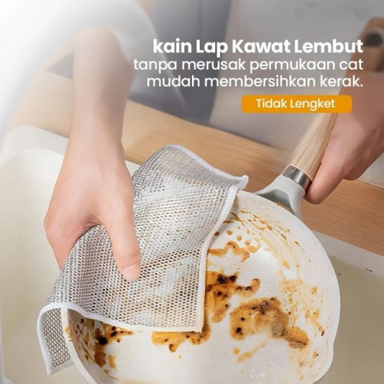 Lap Dapur Bahan Kawat Halus Pembersih Piring Panci Lap Dapur Bahan Kawat Halus Pembersih Piring Panci