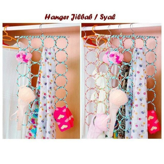 Gantungan Hanger Bulat 28 Ring untuk Hijab Jilbab Kerudung Dasi Syal Gantungan Hanger Bulat 28 Ring untuk Hijab Jilbab Kerudung Dasi Syal