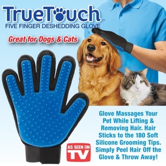 True Touch - Sarung Tangan Pemijat Perapi Bulu Hewan Anjing Kucing True Touch - Sarung Tangan Pemijat Perapi Bulu Hewan Anjing Kucing