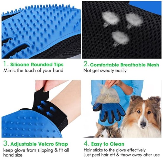 True Touch - Sarung Tangan Pemijat Perapi Bulu Hewan Anjing Kucing True Touch - Sarung Tangan Pemijat Perapi Bulu Hewan Anjing Kucing