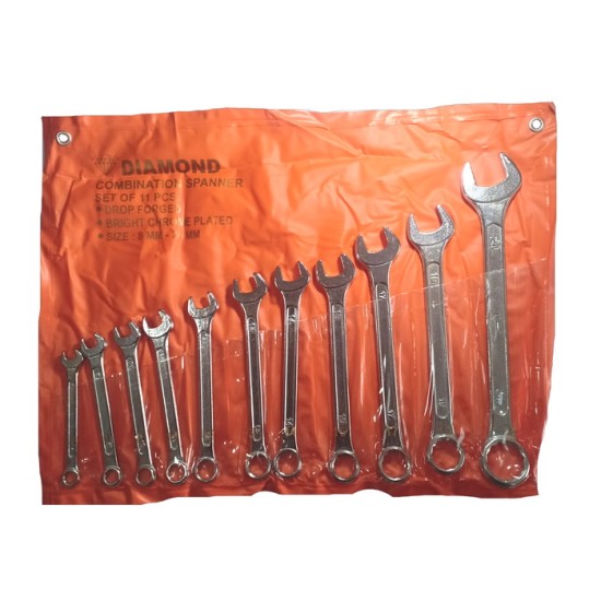 Diamond Kunci Ring Pas 11 Pcs 8-24 mm Combination Spanner Set Diamond Kunci Ring Pas 11 Pcs 8-24 mm Combination Spanner Set
