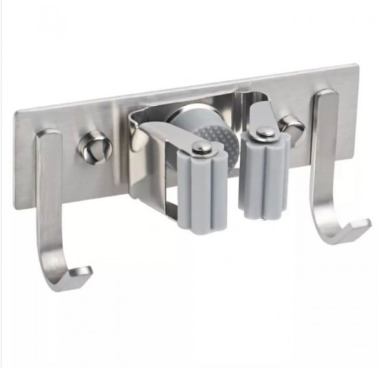 Gantungan Sapu Pel 2 Kait 1 Hook Mop Hanger Stainless Gantungan Sapu Pel 2 Kait 1 Hook Mop Hanger Stainless