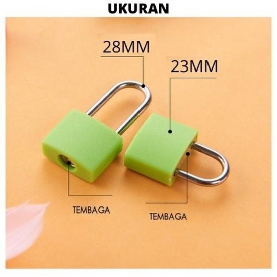 Gembok Koper Mini Warna 23mm Kunci Tas Travel Gembok Koper Mini Warna 23mm Kunci Tas Travel