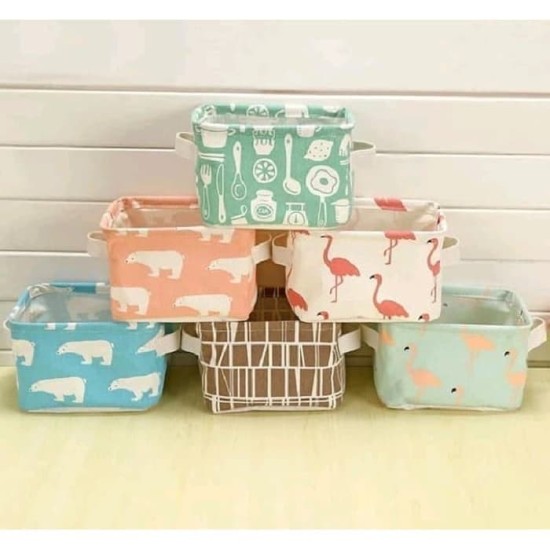 Keranjang Lipat Multifungsi Bahan Canvas - Storage Box Organizer Keranjang Lipat Multifungsi Bahan Canvas - Storage Box Organizer