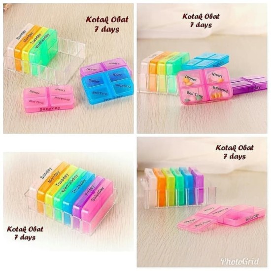 Kotak Obat 7 Hari Per Kotak 4 Sekat Waktu Minum Tablet Kotak Obat 7 Hari Per Kotak 4 Sekat Waktu Minum Tablet