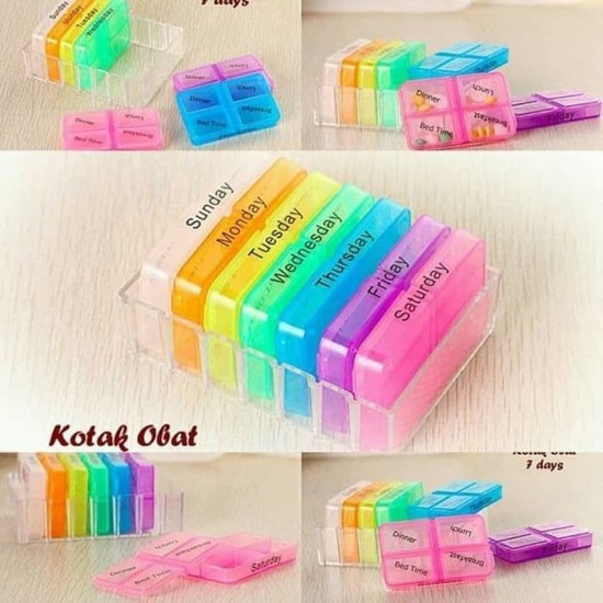 Kotak Obat 7 Hari Per Kotak 4 Sekat Waktu Minum Tablet Kotak Obat 7 Hari Per Kotak 4 Sekat Waktu Minum Tablet