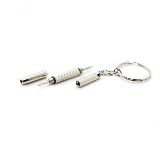 Obeng Gantungan Kunci Plus Minus Hex Mini Screwdriver Keychain 4 in 1