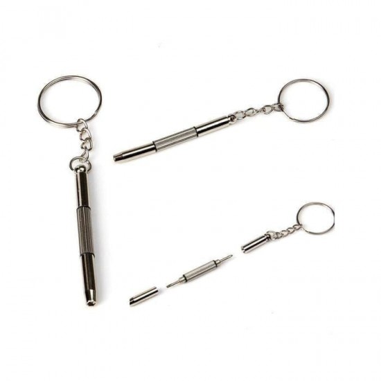 Obeng Gantungan Kunci Plus Minus Hex Mini Screwdriver Keychain 4 in 1