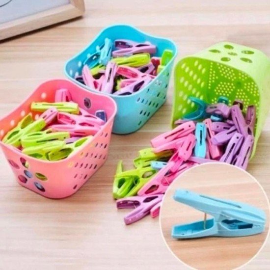 Penjepit Jemuran Warna isi 30 Pcs Keranjang Jepitan