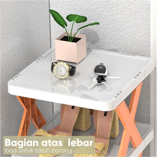 Rak Sepatu 5 Tingkat Segiempat Tiang Kaki Model X Rak Sepatu 5 Tingkat Segiempat Tiang Kaki Model X